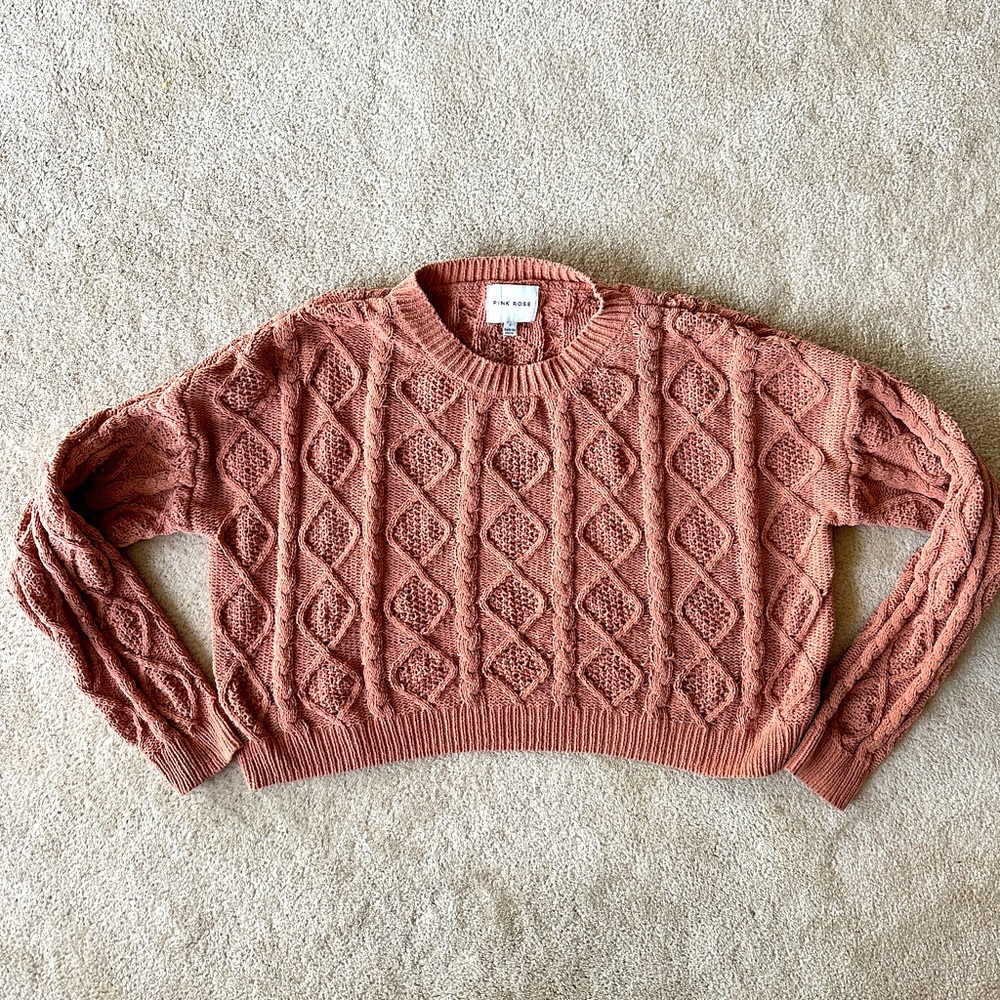 Pink Rose cropped sweater